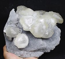 8.6 lb Natural Beauty Calcite Cluster Crystal Based on Cube Fluorite Matrix picture