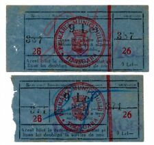 Romania Timisoara Ticket City Tax Lot of 2 Temesvar Banat Romania Kingdom Stamp picture