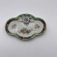 Vintage Meiko China Pink Rose Trinket Dish Tray plate Occupied Japan picture