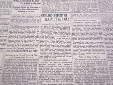 1930 JUNE 10 NEW YORK TIMES - CHICAGO REPORTER SLAIN BY GUNMAN - NT 4964 picture