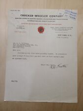 1916 Antique Document, Crocker - Wheeler Co. Ampere NJ, Signed        *6 picture