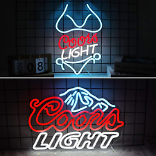 2 Pack Coors Light Neon Signs 17*11In (Mountain) + 16.1*9.8In (Bikini Girl) picture