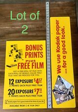 Vintage Kodak Film Sign, Rare Boy /Dog Hanging Double Sided & Bonus Print Sign picture