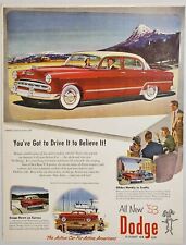 1953 Print Ad The '53 Dodge Coronet V-Eight 4-Door Sedan Mountains,City Traffic picture