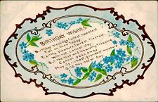 Postcard Holiday Birthday Wishes Divided Back Vintage circa 1910 picture