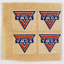 Vintage YMCA Sticker Decals 1960s Upside Down Triangle Sheet Red Blue Art A1203 picture