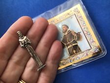 Saint St Francis Silver Metal Saint Pocket TOKEN Icon Prayer picture