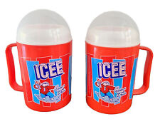 ICEE Brand 10oz Plastic Slushie Mugs Red Blue 2019 picture