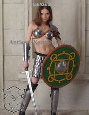 Medieval Female Fantasy Costume Heroine of Arena Viking steel armor 18 Ga LARP picture