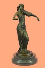 Bronze sculpture Hand Made Violin Payer Music trophy Museum Quality Work Gift picture