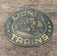 LIONEL MODEL TRAINS RAILROAD BRASS BELT BUCKLE 1980'S for 1.75in Wide Belt picture