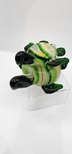 PAIR  TURTLES, ONE RIDING ON THE BACK OF OTHER, Color Swirls Art Glass Mom Baby picture
