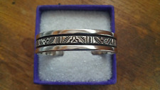 Navajo Sterling Silver Etched Cuff Bracelet by Troy Laner ~ 38 Grams picture