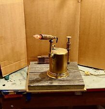 Vintage Turner Brass Blow Torch- Electrified-Switch in Handle-Flickering Bulb. picture