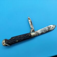 Vintage PAL BLADE Co USA Folding Easy Open Jack Knife Jigged Bone 2 Blade picture