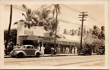 Waikiki Theater Block Honolulu Hawaii RPPC Postcard Navy Sailors Old Cars D68 picture