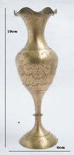 Vintage Beautiful Handmade And Hand Engraved Brass Flower Vase picture
