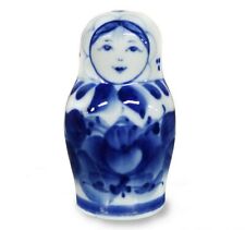 Nesting Doll Porcelain Gzhel FIGURINE,Russian Gift,3.5