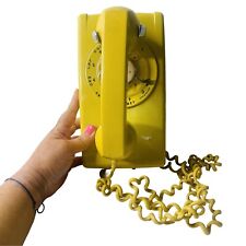 Vtg Western Electric Bell System Yellow Rotary Wall Phone mustard yellow picture