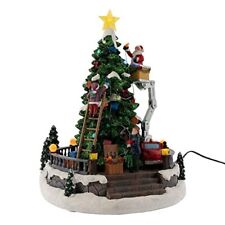 FG Square Animated Christmas Village  - Santa Decorating Tree on Crane picture