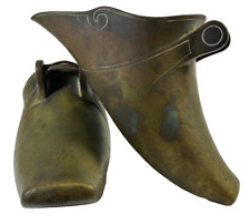 Antique Spanish Conquistador Brass Equestrian Stirrup Shoes picture