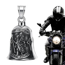St. Christopher Guardian Bell Motorcycle Lucky Bell Stainless Steel Ride Bell picture