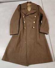 WWII WW2 US Army Enlisted Trench Coat Overcoat Heavy Wool Green Vintage R* picture