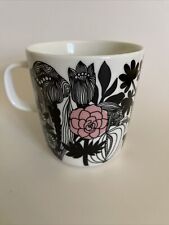 marimekko OIVA SIIRTOLAPUUTARHA Mug Pink Black & White 13.5 oz Cottagecore picture