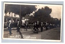 Postcard Ashland Ohio RPPC Civic Parade Street Fair People Houses Club 1912 picture