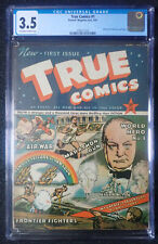 True Comics #1 🌍 CGC 3.5 OW/WH VERY RARE 🌍 1941 Winston Churchill World War 2 picture