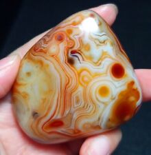 TOP 55G Natural Polished Silk Banded Lace Agate Crystal Stone Madagascar QC179 picture