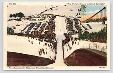 c1940s Pine Mountain Ski Slide Winter Sports Iron Mountain Michigan MI Postcard picture
