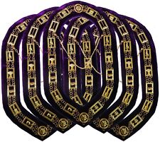Masonic Regalia O.E.S. Order of Eastern Star Gold Metal Chain Collar - Lot of 5 picture