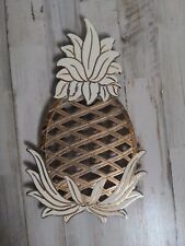 Vintage WMA Rogers Metal Gold Pineapple Trivet picture