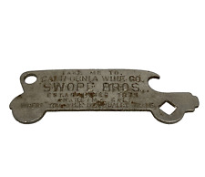 Pre Prohibition SWOPE BROS. ANAHEIM CALIFORNIA WINE CO Bottle Can Opener Key picture