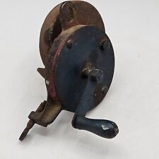Antique Hand Crank Bench Grinder Clamps Spins Free Works picture
