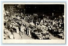 1915 Home Coming Parade People Crowded RPPC Photo Posted Antique Postcard picture