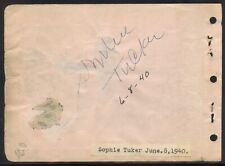 Sophie Tucker d1966 signed autograph 4x6 Album Page American Actress & Singer picture