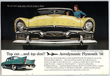 1956 PLYMOUTH BELVEDERE CONVERTIBLE COLOR VINTAGE ADVERTISEMENT Z1136 picture