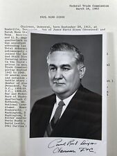 Rare Rand Paul Dixon Signed Photo FTC Federal Trade Commission Chairman 1963 Bio picture