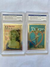 (8) Rare limited edition Marilyn Monroe Graded chrome metal cards. picture