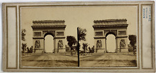 France, Paris, Arc de Triomphe, vintage print, ca.1880, stereo print vintage, l picture