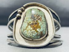 ASTOUNDING VINTAGE NAVAJO ROYSTON TURQUOISE STERLING SILVER BRACELET picture