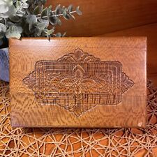 Antique Beautiful Wooden Art Deco Carved Hinged Lid 1920’s Trinket Box picture