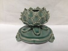 FF63 Vintage Antique Korean Green Colored  Porcelain Incense Burner (no cover) picture
