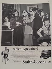 1945 Smith-Corona Typewriter Fortune WW2 X-Mas Print Ad Secretaries NYC Skyline picture