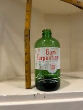 T and R brand 1939 Gum Turpentine Green glass bottle picture