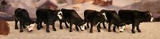 Custom CM Ertl 1/64 Lot Of 6 Commercial Beef Black Baldy Steers Cattle Farm Set picture