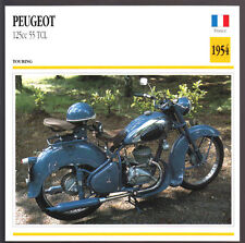 1954 Peugeot 125cc Type 55 TCL Motorcycle Photo Spec Sheet Info Stat Atlas Card picture
