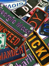 Personalised Name Embroidered Patches Sew Iron On Hook&Loop Badge Biker Applique picture